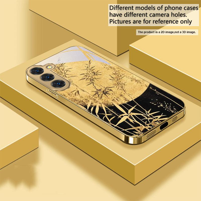 Cypress Forest Scenery For Samsung Galaxy S26 S20 FE S21 S22 S23 Plus S24 Ultra 25Ultra S21+ S9 S22 S8 Golden Glass Phone Case