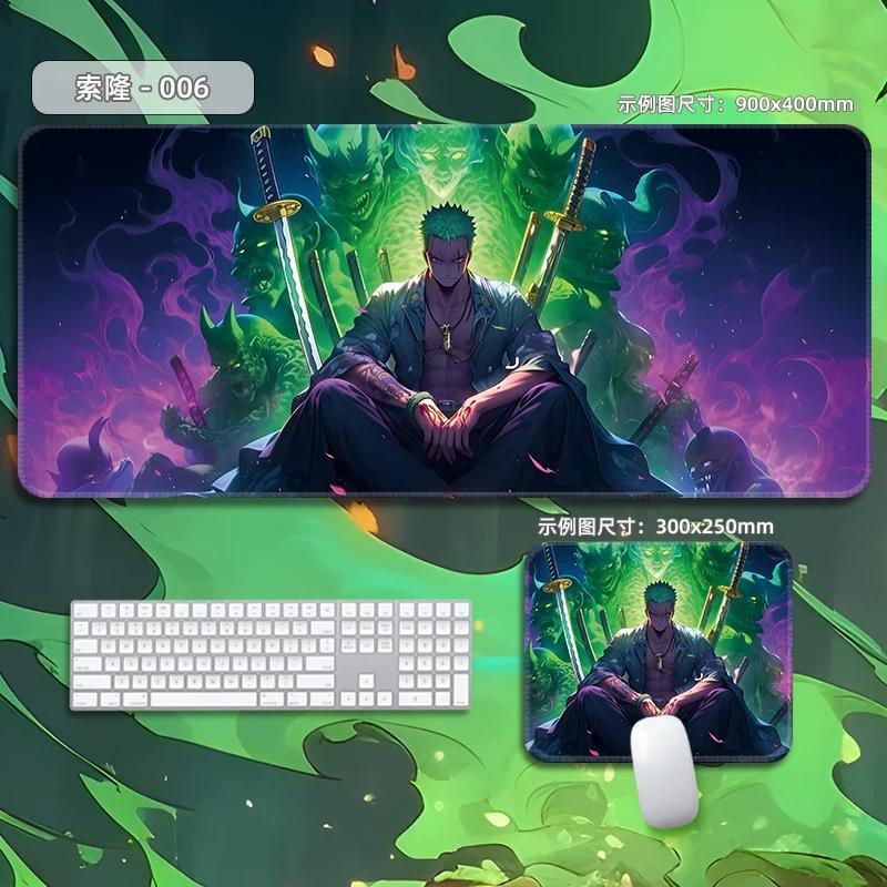 High Quality Roronoa Zoro ONE PIECE Leather Mouse Pad Oversized Small Cartoon Office Game E-sports Computer Keyboard Pad Table Mat Animation Periphery