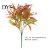 Fake Plant Artificial Realistic with Stems Non-withering No Watering 4 Branches Home Decoration Simulation Easy Care Trumpet Flower Green Leaf Bouquet