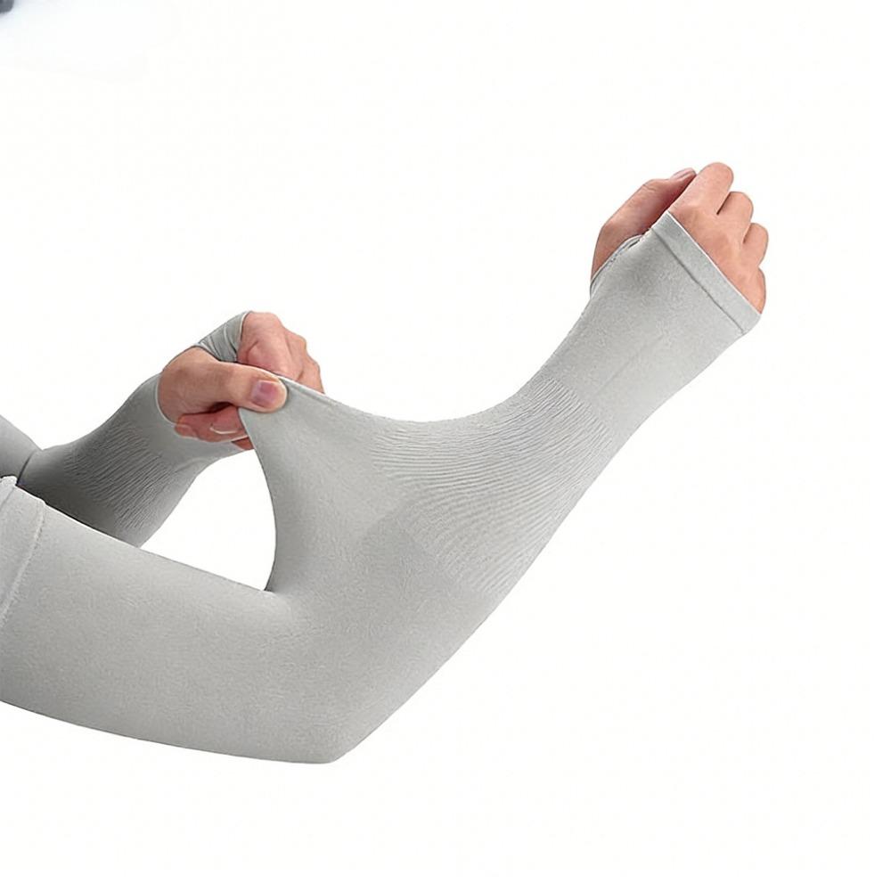 Summer Sun Protection Ice Cool Fingerless Arm Sleeves Elastic Comfort for Outdoor