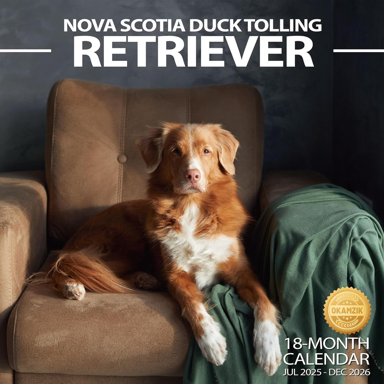 2026 Wall Calendar Golden Retriever Planner Calendar, Hangable Monthly Wall Calendar with Large Blocks for Organizing & Planning, Academic Schedule, Nova Scotia Duck Tolling