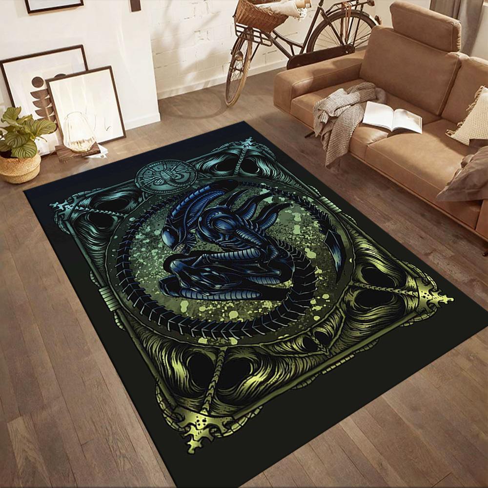 Alien In Ornate Frame Floor Mats for Living Room, Bedroom and Room Decoration Are Suitable for Gifts.