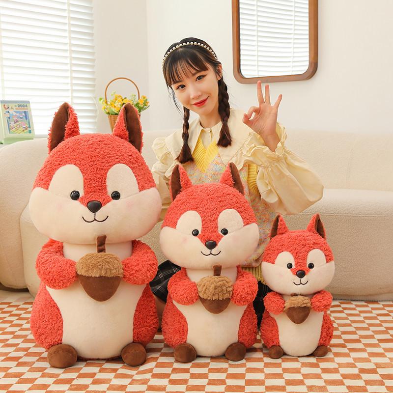 Squirrel Plush Cartoon Toy Cute Stuffed Animal Dolls Decorations Kids Gifts
