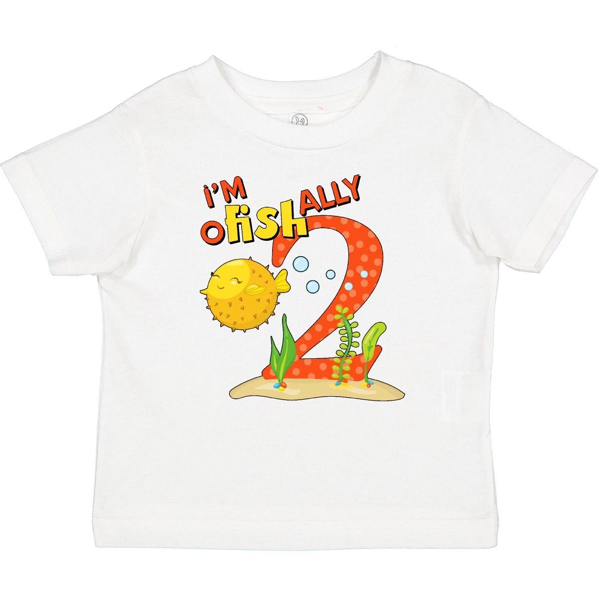 Inktastic I m O-Fish-Ally Two- Cute Puffer Fish Second Birthday Baby T-Shirt 2nd 120