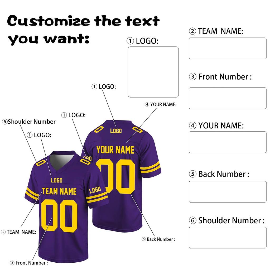 Maillots de football personnalisés Nom et numéro d'équipe imprimés personnalisés Uniforme de sport pour hommes, femmes et jeunes