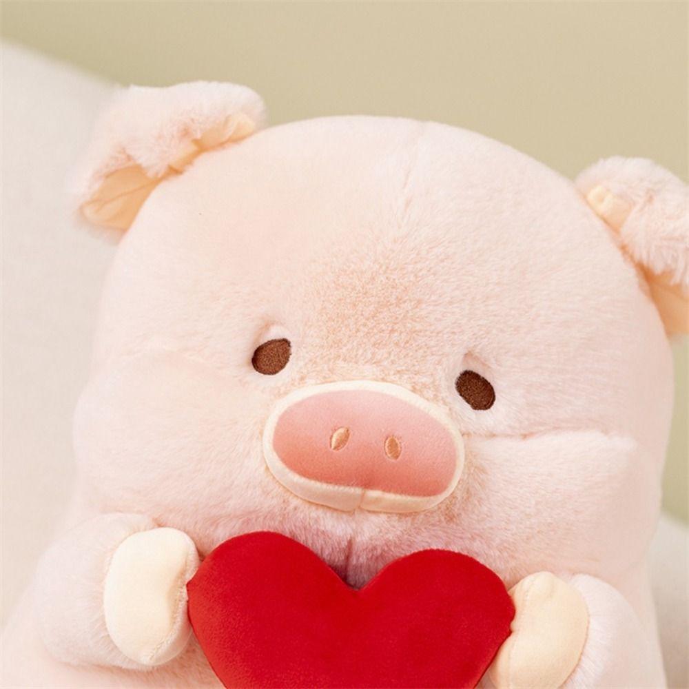 Hug Red Heart Pig Hold Heart Plush Toys Peluche Stuffed Pig Plushie Doll  Kids Gifts