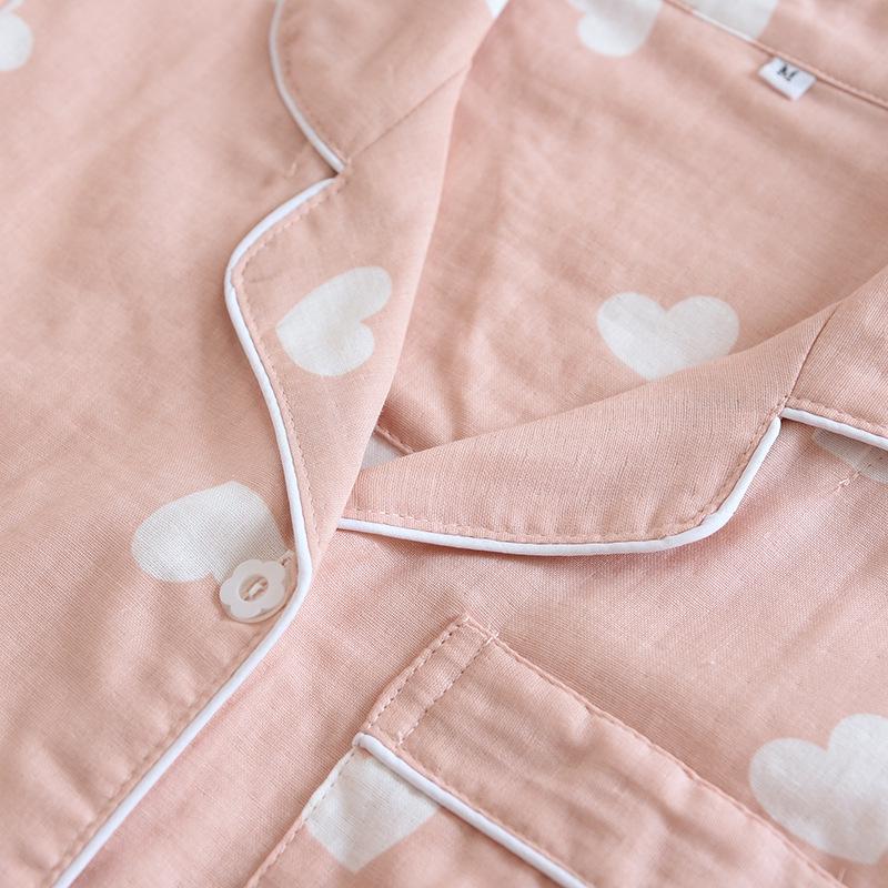 Women's Pure Cotton Three-Piece Pajama Set: Short Sleeve Top, Long Pants, and Shorts for Summer and Spring-Autumn Homewear.