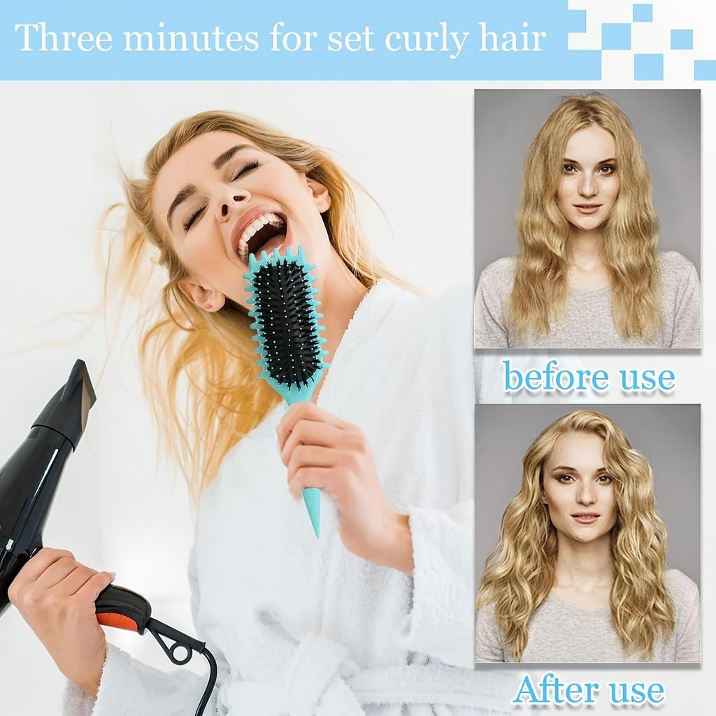 Flexible Rectangular Curling Brush - Unisex Design, Traction, Enhances Curls, Suitable for Normal Hair Types