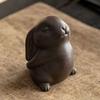 Rabbit Tea Pet Figurine Cute Ceramic Tea Set Accessories Chinese Tea Culture Decor for Living Room Office Desk Ornament