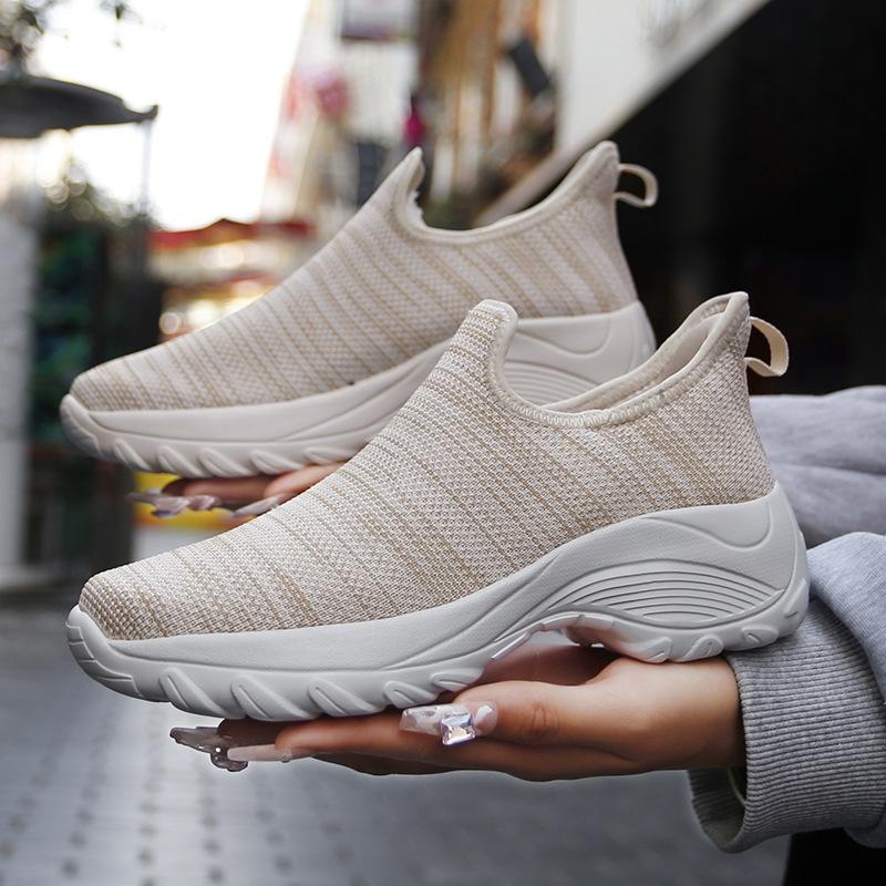 2025 New Spring Soft-soled Fly-woven Mesh Breathable One-pedal Women's Casual Single Shoes Fashion Trend