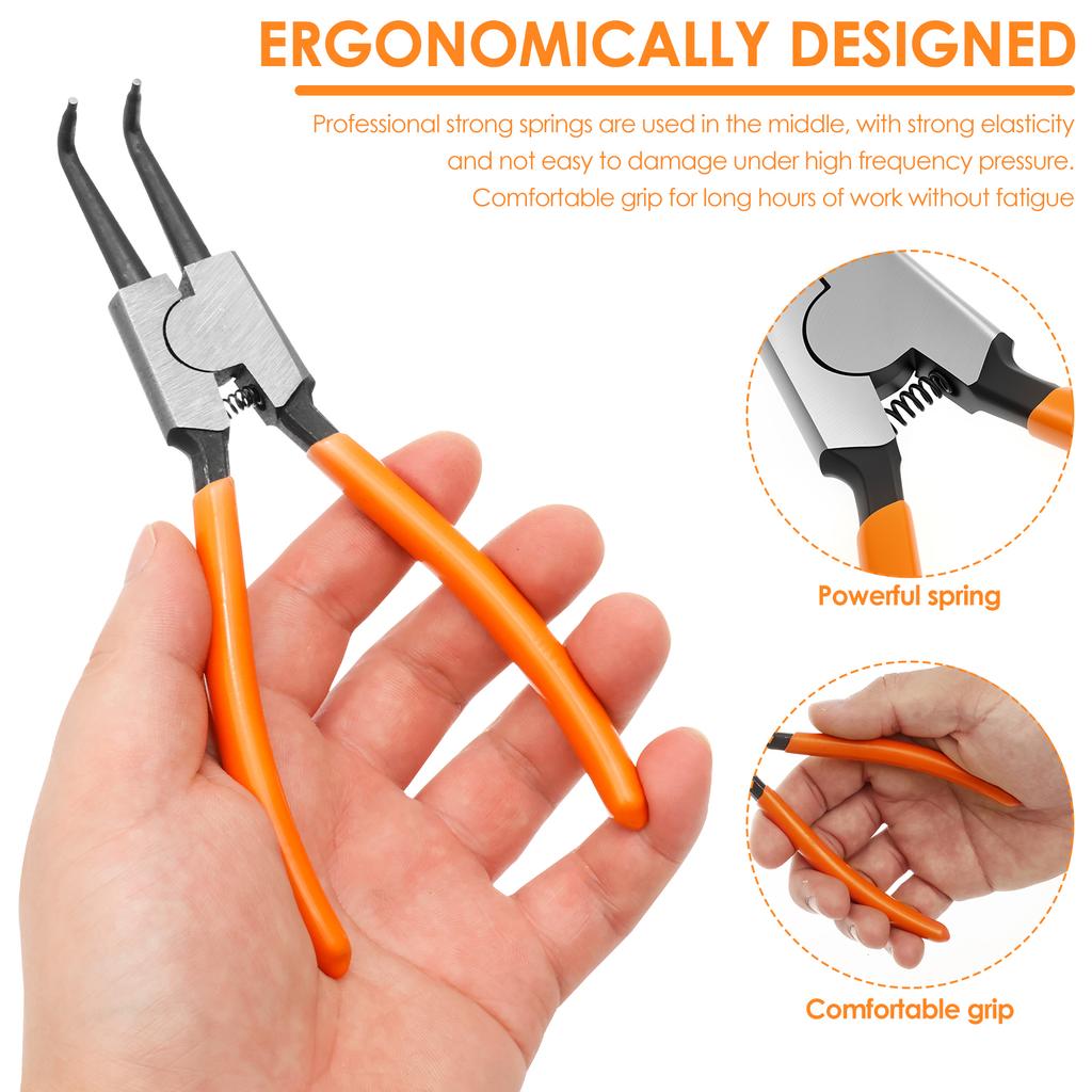 7 inch Circlip Pliers,Retaining Ring Pliersfor Removing Installing Puller Locking Rings Shafts Needle nose Pliers Remover Tool
