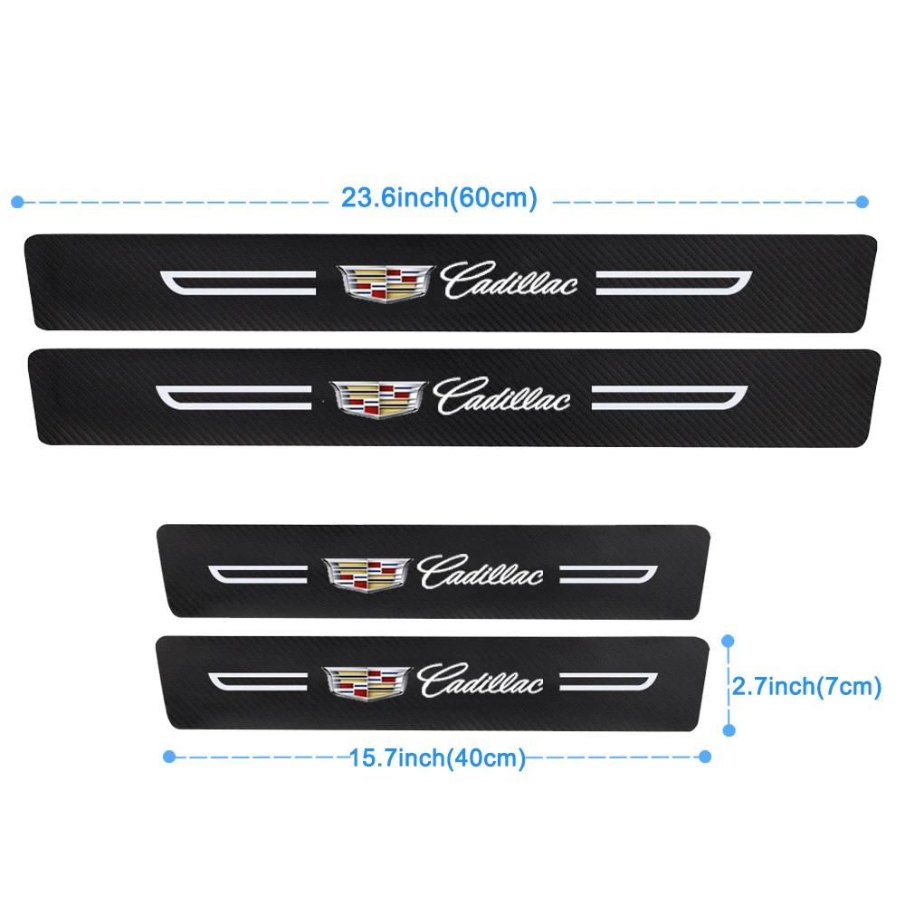 Carbon Fiber Car Threshold Tape Scratch Protection Sticker For Cadillac Escalade CTS DTS STS XTS ATS BLS SLS Deville CT6 XT5 XT6