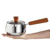 Stainless Steel Saucepan Small Cooking Pot Cookware with Ergonomic Wood Handle Efficient Milk Pan Kitchen Accessories
