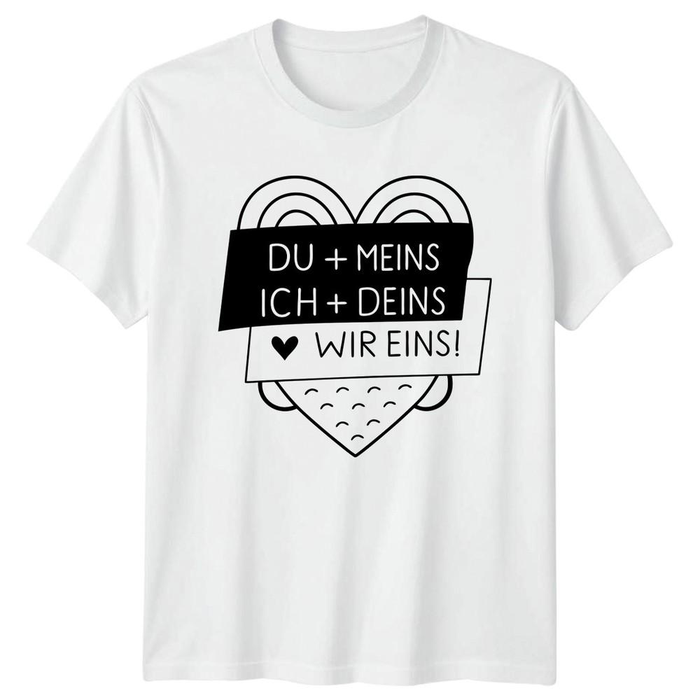 Du Meins Ich Deins TShirt Couple Love Valentines Day Gift For Him And Her S