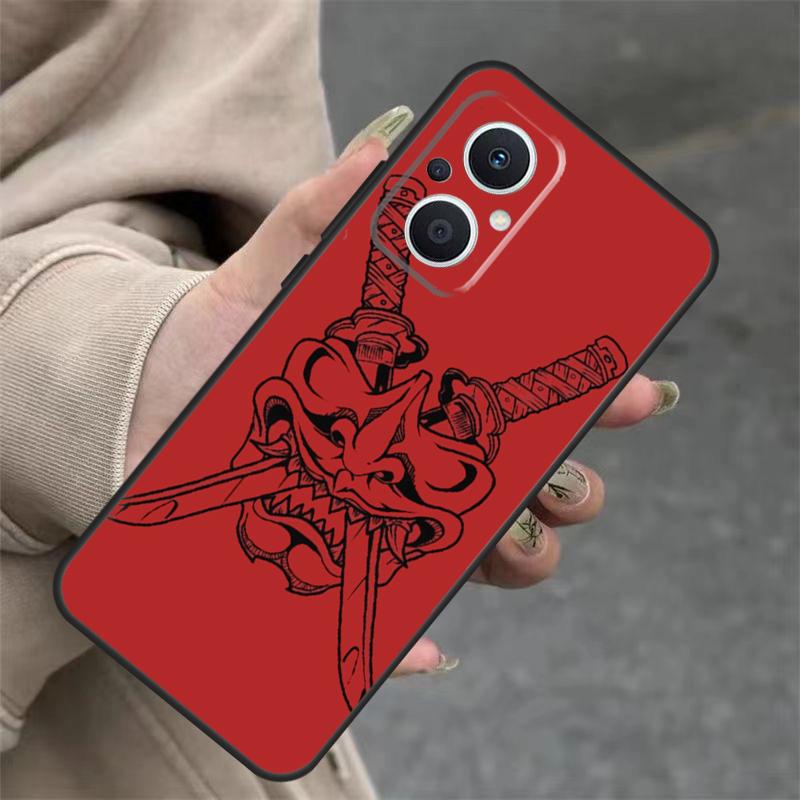 Japanese Hannya Oni Mask Case For OPPO Reno 8T 13F 14F 12F 11F 10 12 13 14 Pro 7 8 Lite OPPO Find X8 X6 X9 Pro Cover