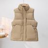 Down Puffer Vest For Women Stand Collar Sleeveless Puffer Jacket Casual Zipper