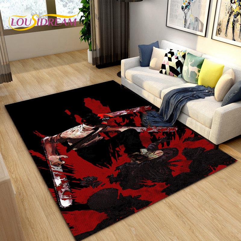 3D Anime Chainsaw Man Denji Cartoon Area Rug,Carpet Rug for Living Room Bedroom Sofa Doormat Decoration, Kids Non-slip Floor Mat
