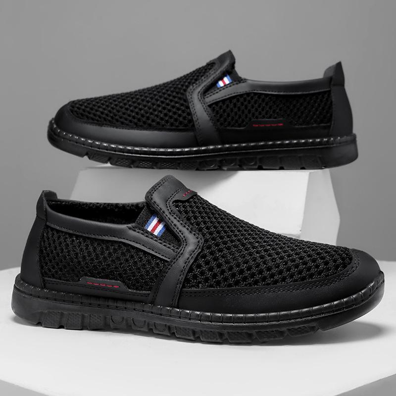 Men's Breathable Mesh Spring Shoes - Large Size Casual Polyurethane Cloth Shoes