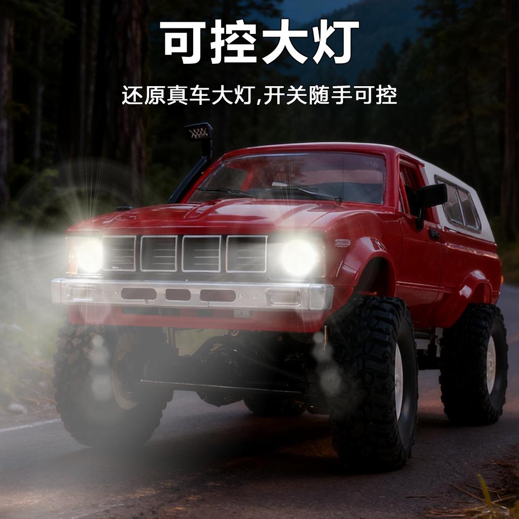 AAYG1 WPL C24 1/16 4WD RC car 2.4G Full Proportional LED Lights Off-Road Pickup Truck RTR Electric RC Toy Gift for Boys Kids Adults