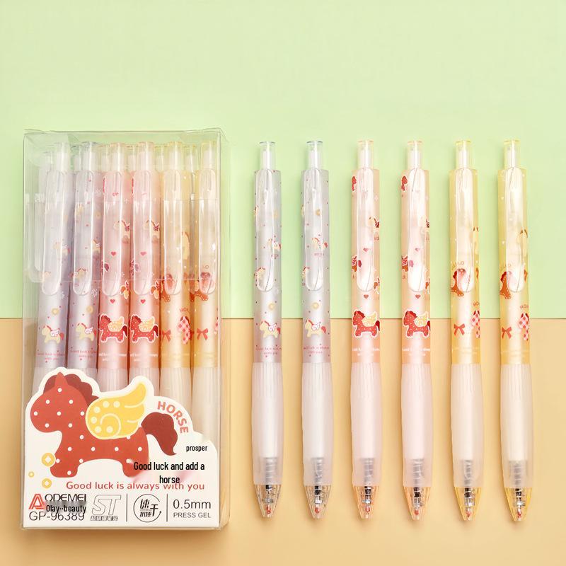 

Cartoon Click-Activated Black 0.5mm Pen for Students and Office Use 1 Box of 12 Pens