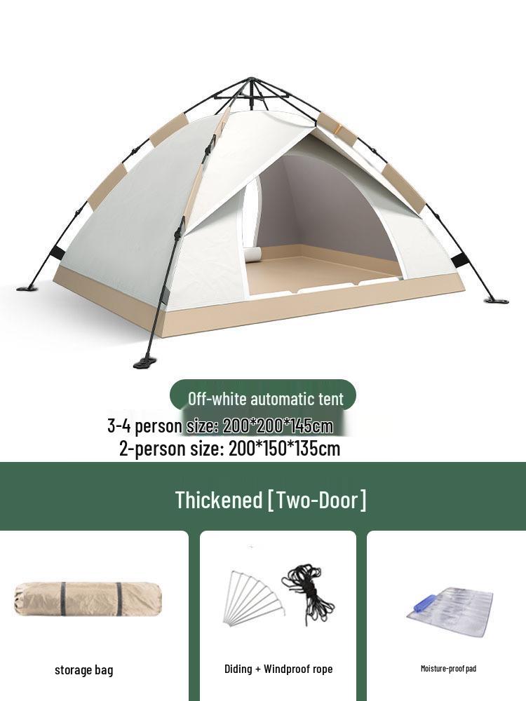 Windproof Sun Protection Quick-Open Tent for 3-4 People - Ideal for Spring Outings and Camping