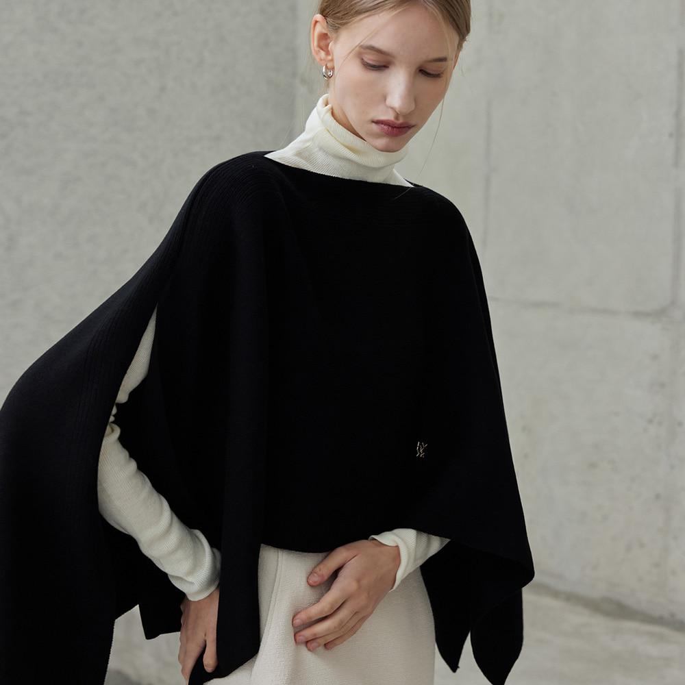 Hiikeu Minimal Knit Cape_Black