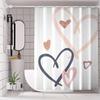 1pc Fashion Heart Print Bathroom Decor, Polyester, Machine Washable, Woven No-Drill Partition Door Drape with Hook