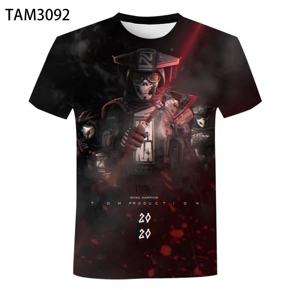 Round Neck 3D Apex Legends Game Graphic Print Casual Shorts Sleeved Men's T-shirts - Soft Medium Stretch Polyester Fabric Summer Relaxed Fit Clothing
