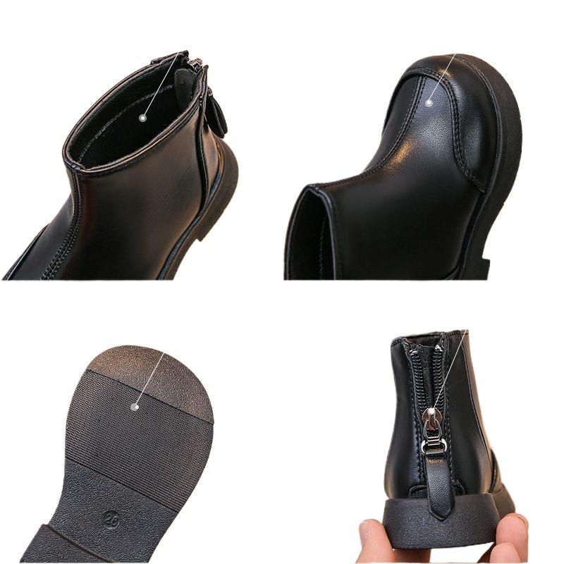 Children's Martin Boots Girls Boots 2025 New Children's Boots Baby Leather Boots Boys Autumn Round Head Leather Boots