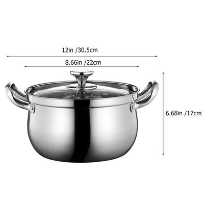 Stainless Steel Stock Pot Multi-Functional Soup Pan Portable Cooking Pot for Household Restaurant Use Small Saucepan