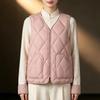Women's 2025 Collarless Cotton Vest - Autumn/Winter Large Size Round Neck Waistcoat