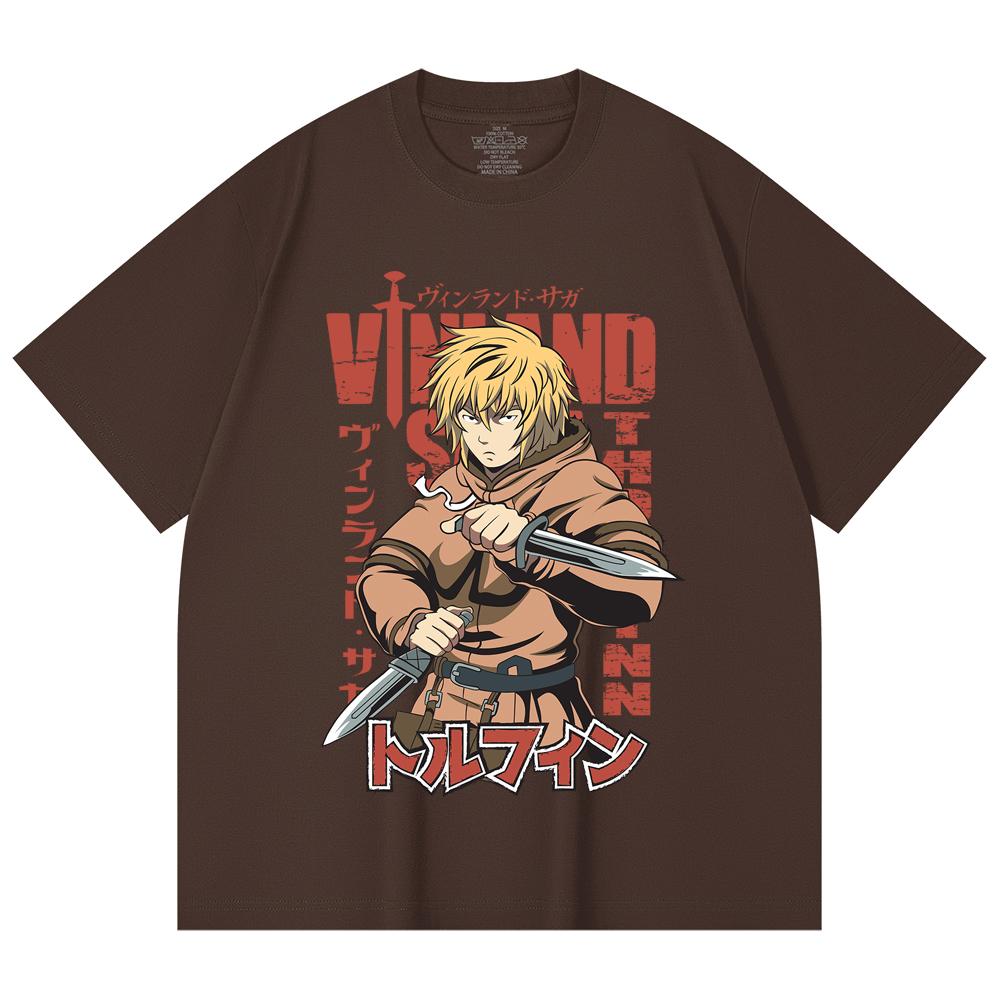 230 Gsm 100% Cotton Vinland Saga V1 Thorfinn Print Unisex Heavy Cotton T Shirt