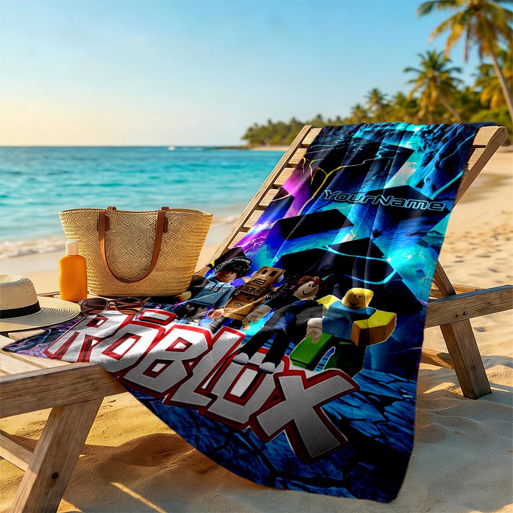 Roblox Personalisierbares Namens-Strandtuch Super Weich & Saugfähig Geeignet für Schwimmen, Fitnessstudio, Camping, Yoga, Urlaub