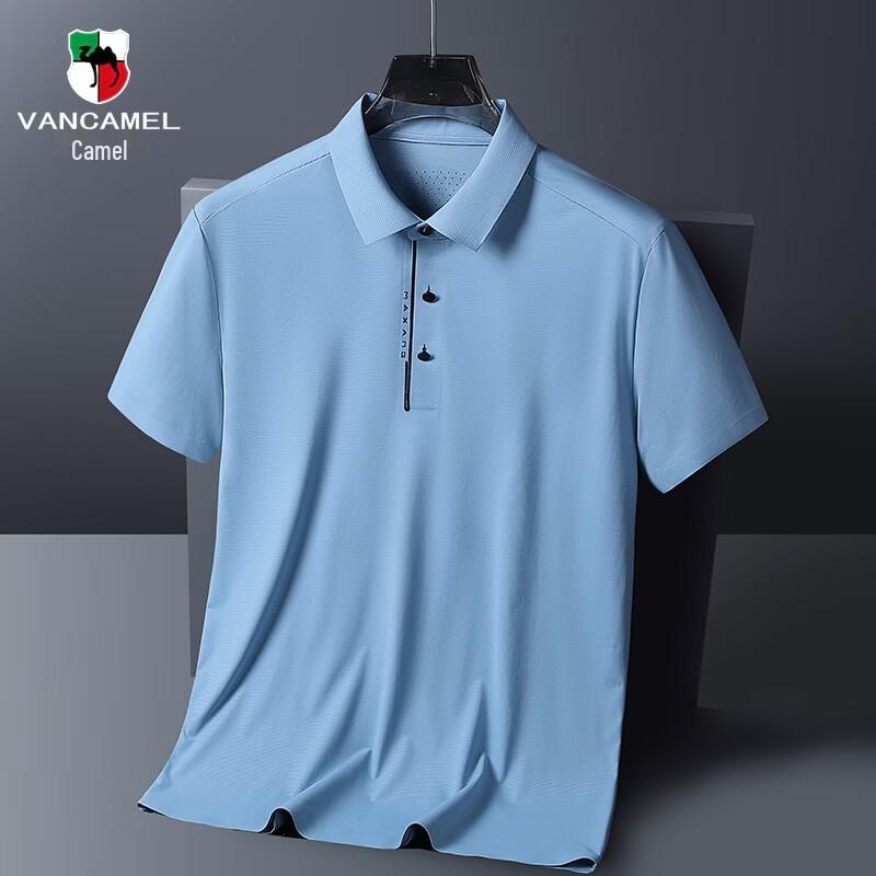 VANCAMEL Men s Ice Silk Short Sleeve Polo Shirt L