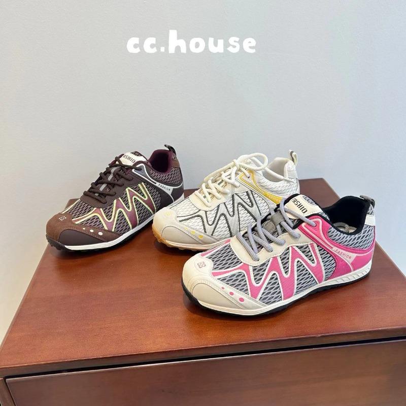 Leather casual sports board shoes mesh breathable sneakers outdoor mountaineering running soft sole fitness women