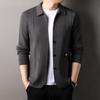 Men's Solid Color Knit Cardigan - Anti-Pilling Casual Jacket for Autumn/Winter 2024