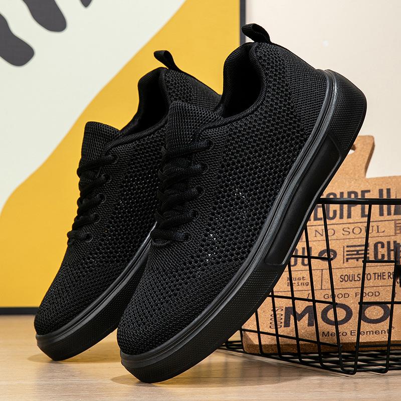 Women's shoes large size fly-woven shoes sports fashion shoes women's hollow breathable skateboard shoes jogging shoes