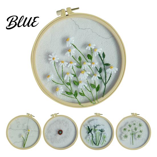 Sewing Tool 1 Embroidery Flax Adorable Wide Stitch Kit Set Starter Application Cotton Floral Plant
