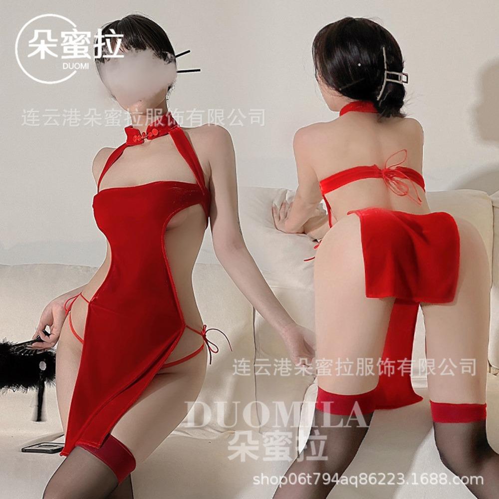 Domila Sex Clothes Velvet Cheongsam Sex Underwear Uniform Passion Clothes Temptation Sex Clothes F336