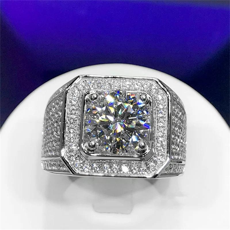 Luxury Rings for Men and Women 925 Sterling Silver Fine Jewelry Wedding Cubic Zirconia Ring Accessories Drop Shipping 12 серебряный