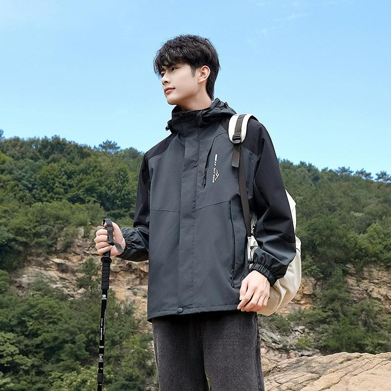 Kurtki Męskie i Damskie Wiosenne i Jesienne, Kurtki Outdoorowe, Wiatroodporne i Wodoodporne Codzienne Wszechstronne Wiatrówki, Koszulki Męskie, Mężczyźni