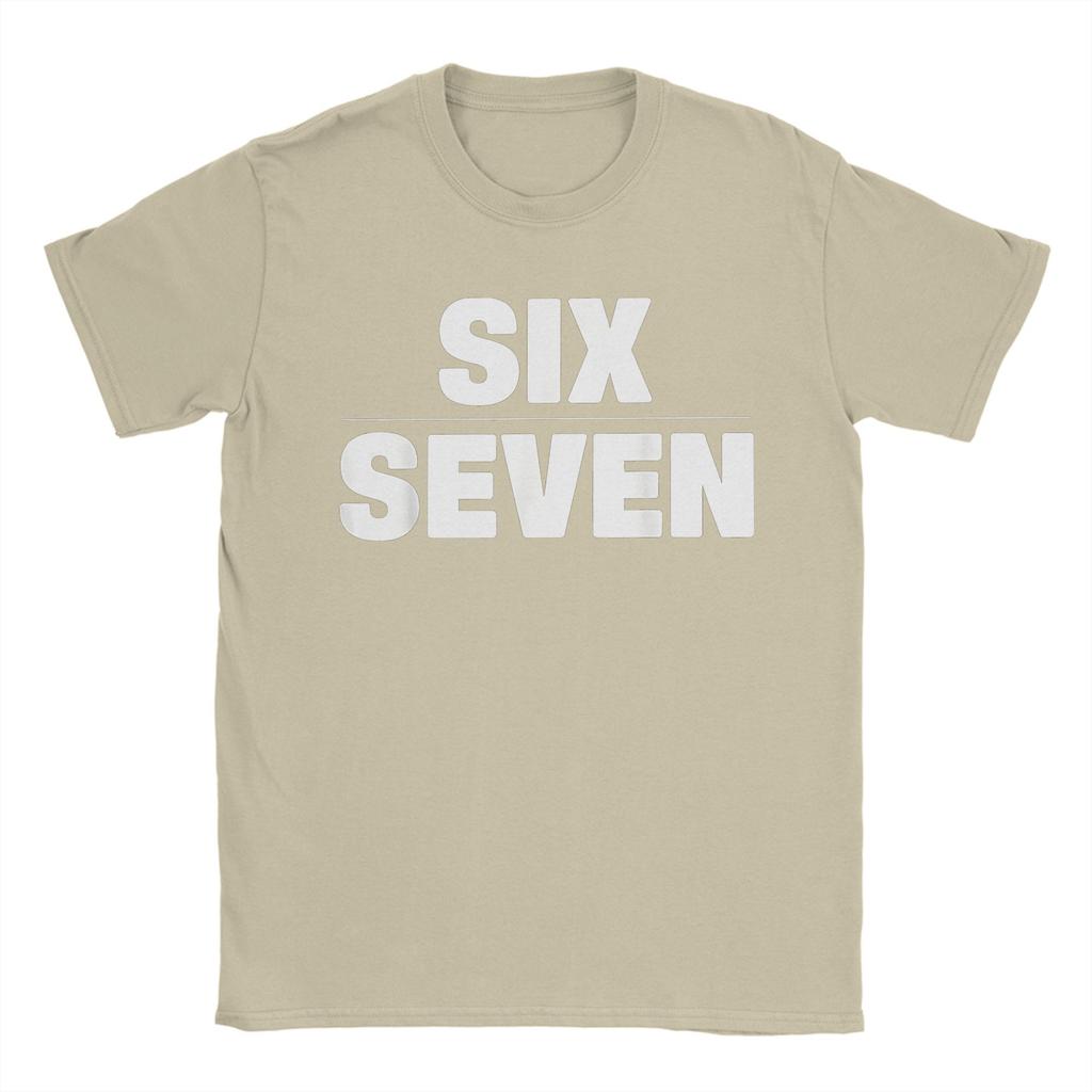Novelty Six Seven 6 7 Meme Tshirts Men Cotton Short Sleeve  O-neck Summer Tops Shirts