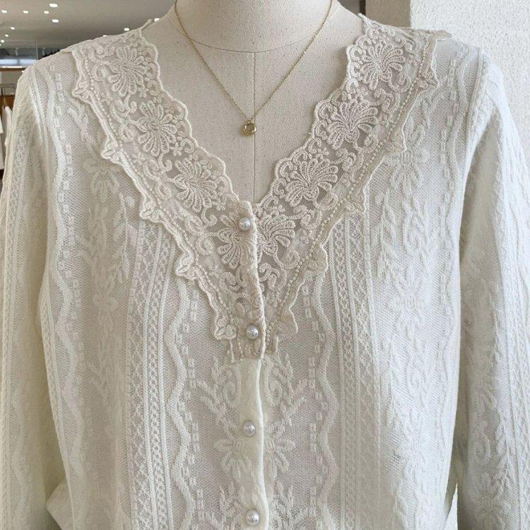 

Plus Size Chiffon Top with Lace Trim for Mature Women One Size абрикосовый