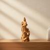Minimalist Solid Wood Guanyin Statue Hand Carved Wooden Ornament for Home Living Room Interior Decoration
