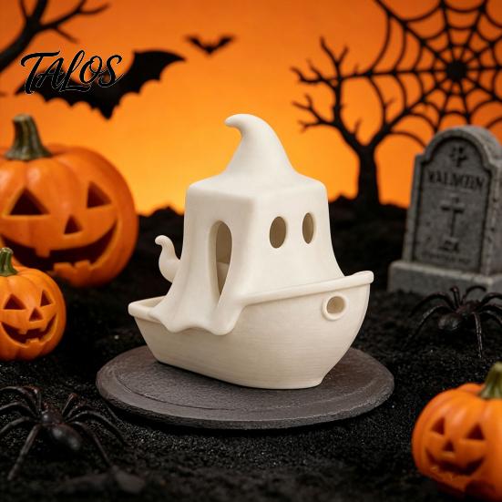 Healing Aesthetic Decor 3D Printed Ghost/Pumpkin Boat Figurine, Creative Ghost Ornament, Mini Pumpkin Halloween Decoration Desktop Decoration,
