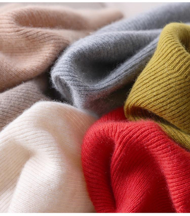 Autumn & Winter Slim-Fit Women's Ribbed Pullover Sweater - Half-High Collar, Casual & Versatile Fashion Base Layer