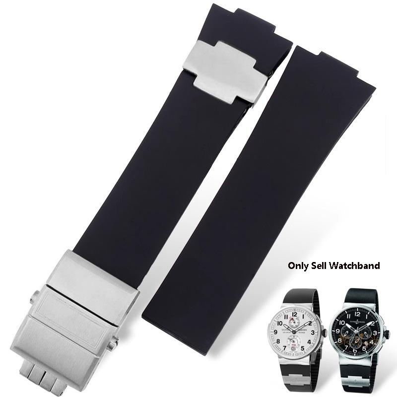 Uhrenarmband für Athens Observation Navigation 1183 Herren Damen Wasserdicht Für Ulysse Nardin Gummi Silikon Uhrenband 25mm