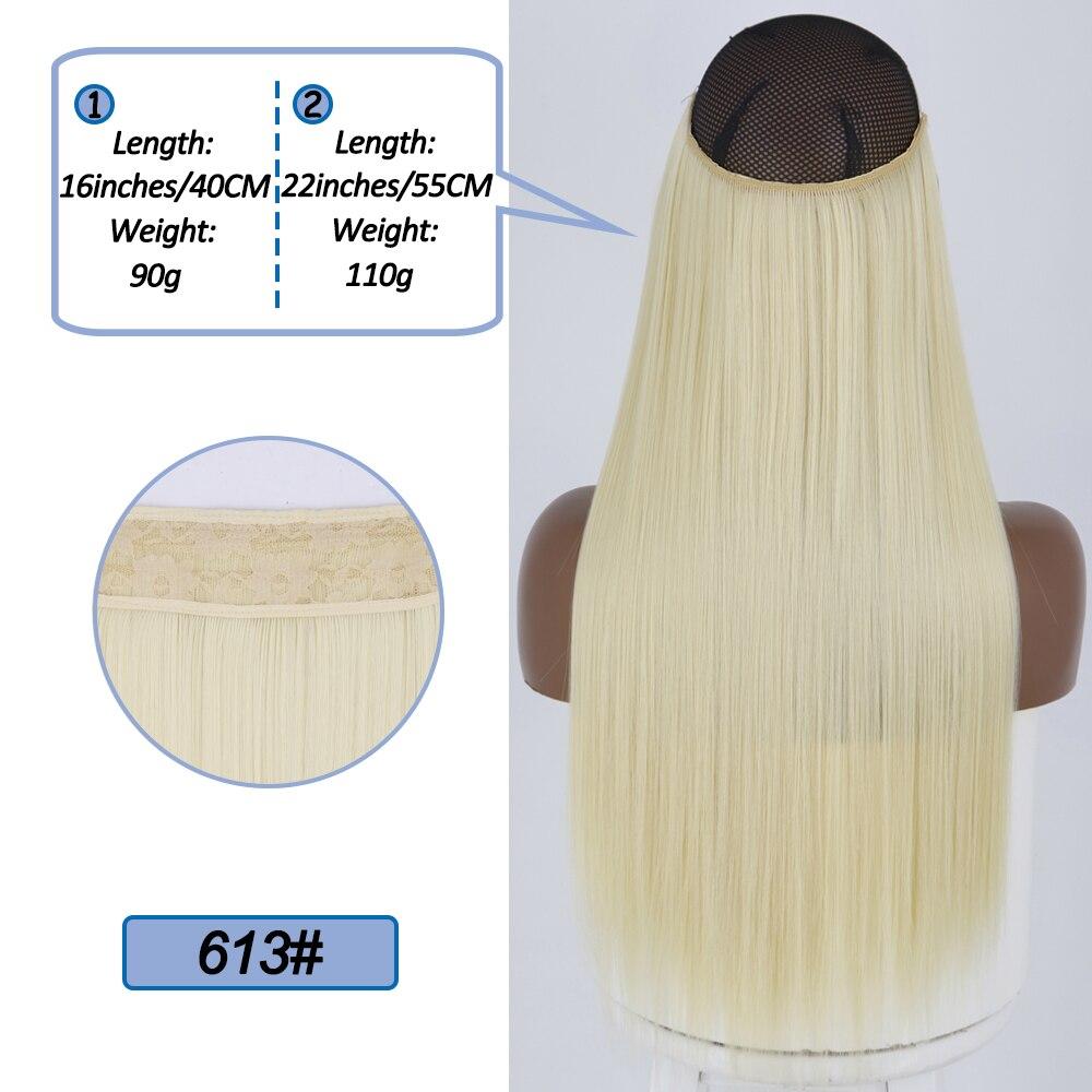 MERISIHAIR No Clips In Natural Hidden Secret False Hair Piece Synthetic Hair Extension Long Straight Fish Line Hair Pieces