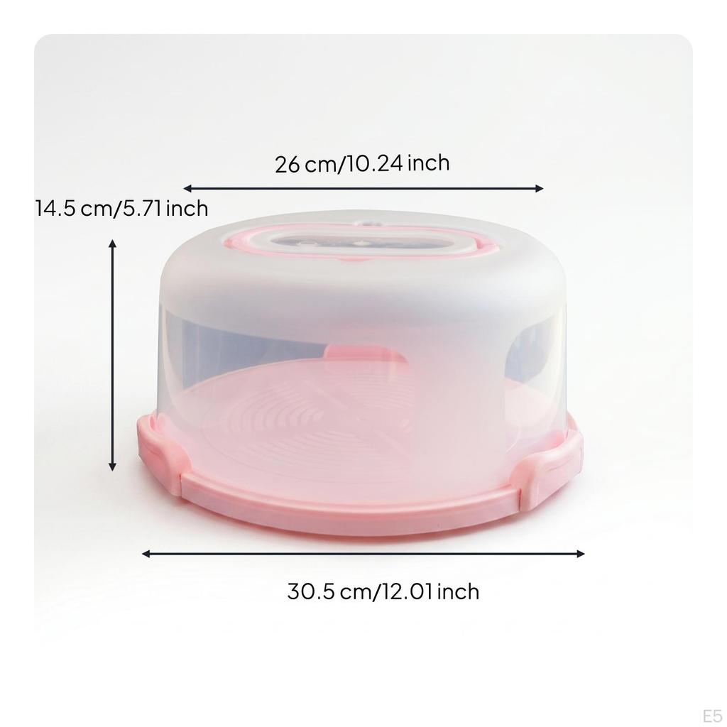 Cake Carrier with Dome Transparent Handle Clear for Home Cooks, Parties,