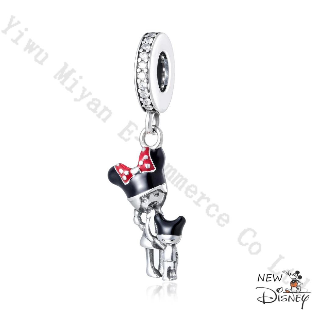 Silver 925 Disney Cartoon Charm Fit Original Bracelet Mickey Winnie Stitch Pooh Bead Pendant DIY Jewelry Making Accessories Gift